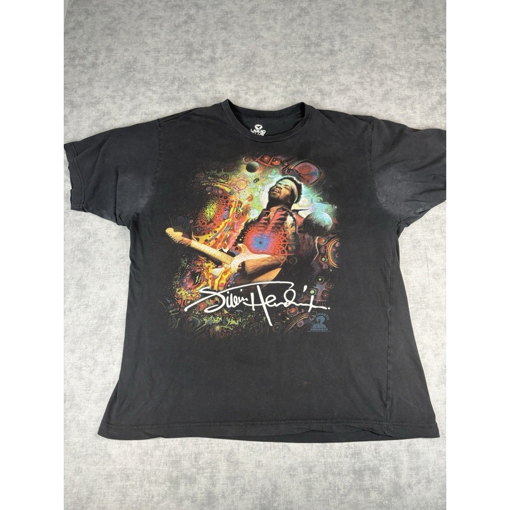 Liquid Blue Jimi Hendrix T Shirt XL 2007 Graphic Rock Band Tee USA Distressed